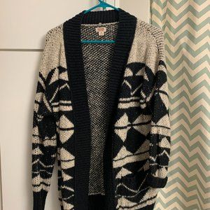 Mossimo Black White Aztec Tribal Cardigan